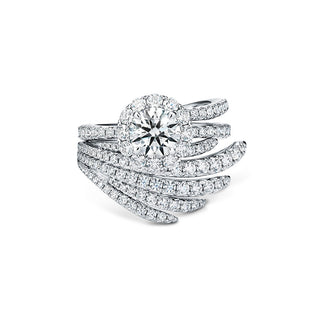 Hearts On Fire The Vela Halo Engagement Ring UU2641 : 0.30 : 7.00 : PLAT : G/SI1
