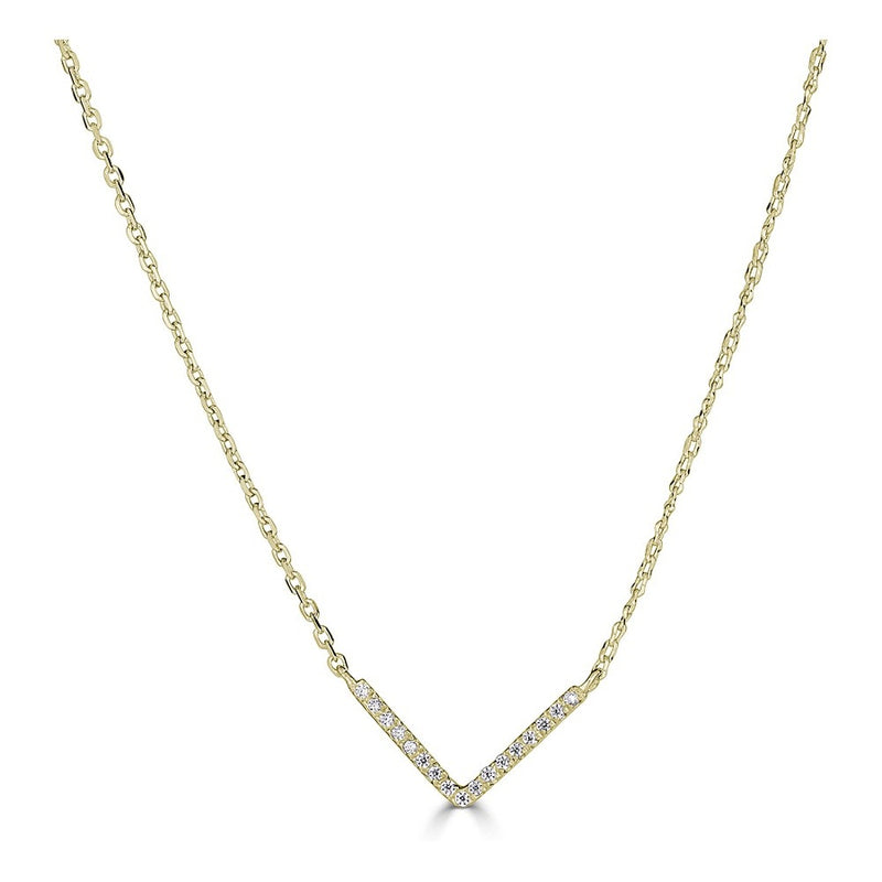 17=.05CTW SI-GH 14KY V NECKLACE