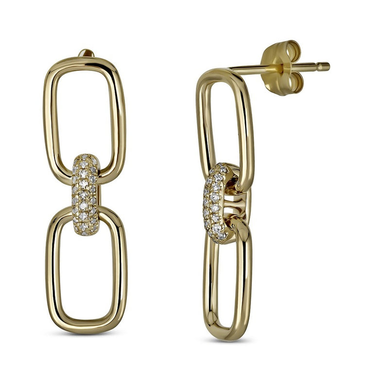 50=.12CTW DBL DROP CHAIN EARRINGS