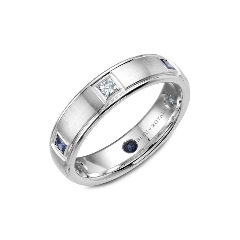 Bleu Royale Men's Wedding Band RYL-016WDS55