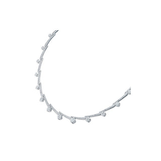 Hearts On Fire Vela Crossover Pavé Necklace UU2649 : 8.00 : 18 : 18KW : GH/VS"