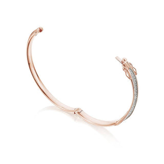 Petal Diamond Pavé Bangle in 18kt Rose Gold