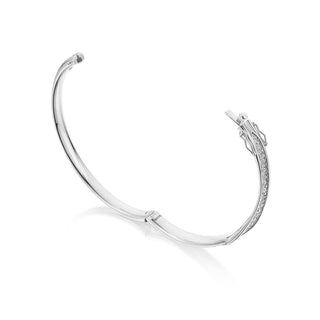 Petal Diamond Pavé Bangle in 18kt White Gold