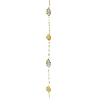 Petal Diamond Pavé Station Bracelet in 18kt Yellow Gold