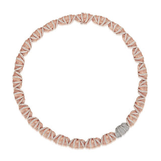 Multi Petal Diamond Necklace in 18kt Rose Gold