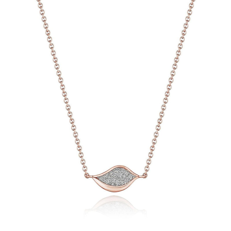 Petal Diamond Pavé Pendant in 18kt Rose Gold