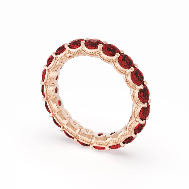 Round Cut Ruby Eternity Band in 14kt Rose Gold