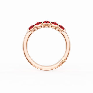 Round Cut Ruby Eternity Band in 18kt Rose Gold