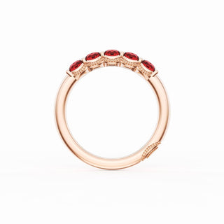 Round Cut Ruby Eternity Band in 14kt Rose Gold