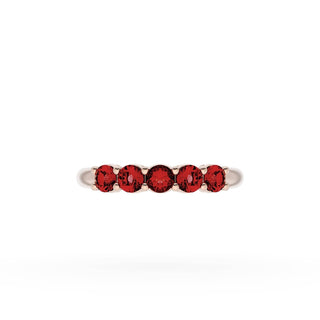 Round Cut Ruby Eternity Band in 18kt Rose Gold