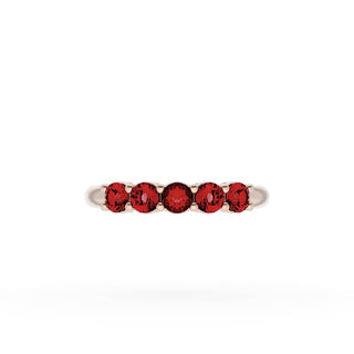 Round Cut Ruby Eternity Band in 14kt Rose Gold