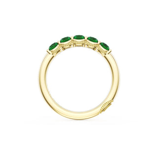 Round Cut Emerald Eternity Band in 18kt Yellow Gold