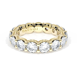 Round Cut Diamond Eternity Band in 18kt Yellow Gold