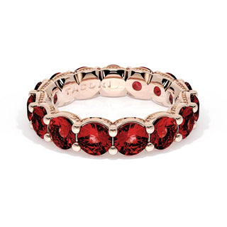 Round Cut Ruby Eternity Band in 14kt Rose Gold