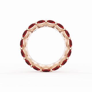 Round Cut Ruby Eternity Band in 14kt Rose Gold