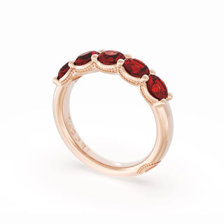 Round Cut Ruby Eternity Band in 18kt Rose Gold