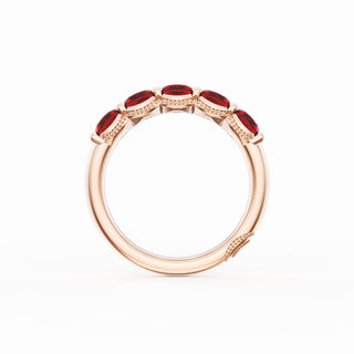Round Cut Ruby Eternity Band in 18kt Rose Gold