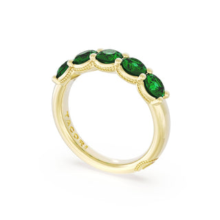 Round Cut Emerald Eternity Band in 18kt Yellow Gold
