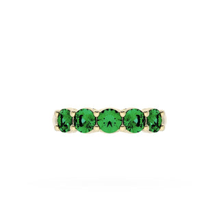 Round Cut Emerald Eternity Band in 18kt Yellow Gold