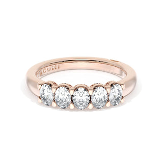 Oval Cut Diamond Eternity Band in 18kt Rose Gold