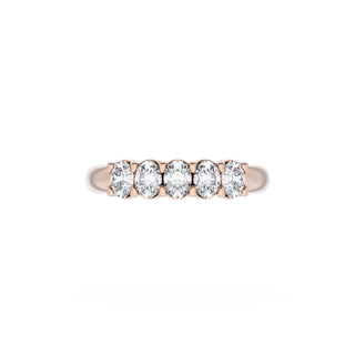 Oval Cut Diamond Eternity Band in 14kt Rose Gold