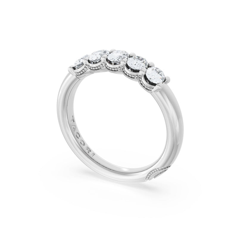 Oval Cut Diamond Eternity Band in Platinum