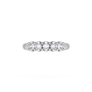 Oval Cut Diamond Eternity Band in Platinum