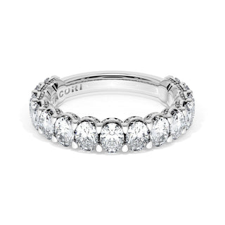 Oval Cut Diamond Eternity Band in Platinum