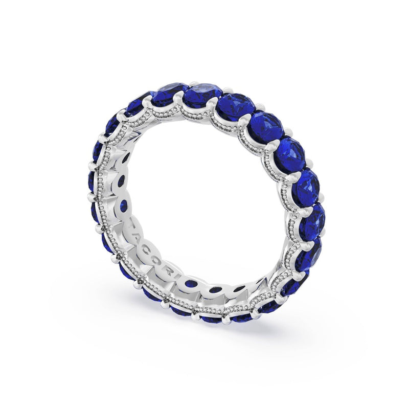 Oval Cut Blue Sapphire Eternity Band in 14kt White Gold