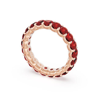 Oval Cut Ruby Eternity Band in 14kt Rose Gold
