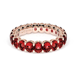 Oval Cut Ruby Eternity Band in 14kt Rose Gold