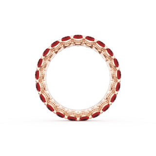 Oval Cut Ruby Eternity Band in 14kt Rose Gold