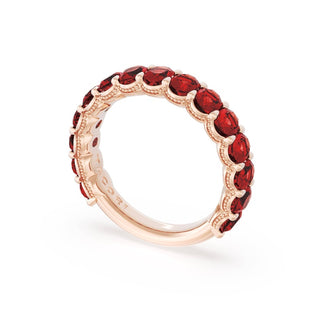 Oval Cut Ruby Eternity Band in 14kt Rose Gold