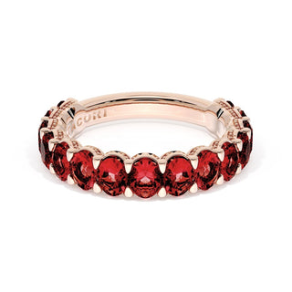 Oval Cut Ruby Eternity Band in 14kt Rose Gold