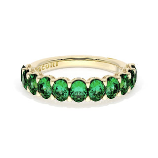 Oval Cut Emerald Eternity Band in 18kt Yellow Gold