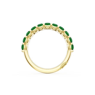 Oval Cut Emerald Eternity Band in 18kt Yellow Gold