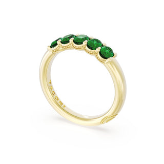 Oval Cut Emerald Eternity Band in 18kt Yellow Gold