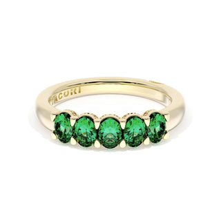 Oval Cut Emerald Eternity Band in 18kt Yellow Gold
