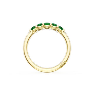 Oval Cut Emerald Eternity Band in 18kt Yellow Gold