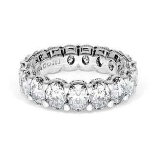 Oval Cut Diamond Eternity Band in 18kt White Gold