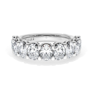 Oval Cut Diamond Eternity Band in 14kt White Gold