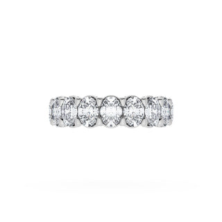 Oval Cut Diamond Eternity Band in 18kt White Gold