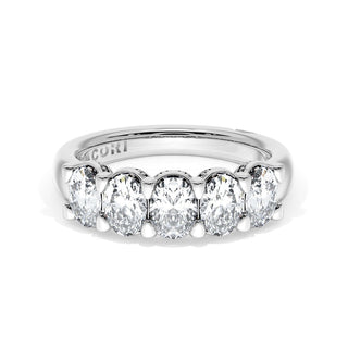 Oval Cut Diamond Eternity Band in 18kt White Gold