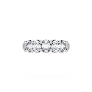 Oval Cut Diamond Eternity Band in 18kt White Gold