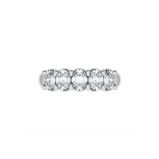 Oval Cut Diamond Eternity Band in 14kt White Gold