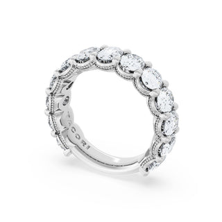 Oval Cut Diamond Eternity Band in 18kt White Gold