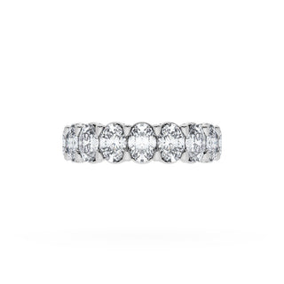 Oval Cut Diamond Eternity Band in 18kt White Gold