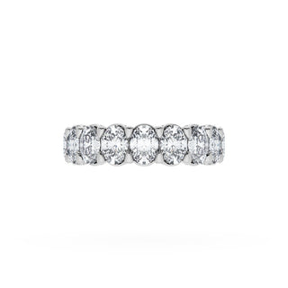 Oval Cut Diamond Eternity Band in 14kt White Gold