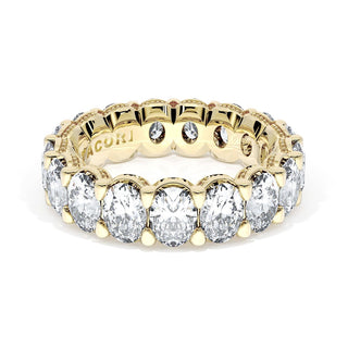 Oval Cut Diamond Eternity Band in 18kt Yellow Gold