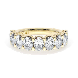 Oval Cut Diamond Eternity Band in 18kt Yellow Gold